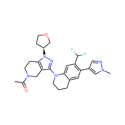 CC(=O)N1CCc2c(c(N3CCCc4cc(-c5cnn(C)c5)c(C(F)F)cc43)nn2[C@H]2CCOC2)C1 ZINC001772593774