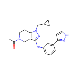 CC(=O)N1CCc2c(c(Nc3cccc(-c4cc[nH]n4)c3)nn2CC2CC2)C1 ZINC001772611211