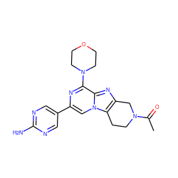 CC(=O)N1CCc2c(nc3c(N4CCOCC4)nc(-c4cnc(N)nc4)cn23)C1 ZINC001772612835