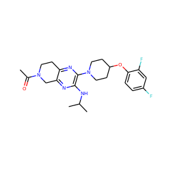 CC(=O)N1CCc2nc(N3CCC(Oc4ccc(F)cc4F)CC3)c(NC(C)C)nc2C1 ZINC001772644870