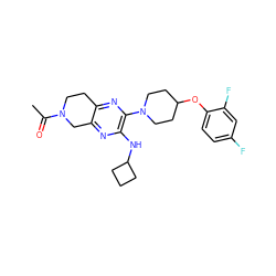 CC(=O)N1CCc2nc(N3CCC(Oc4ccc(F)cc4F)CC3)c(NC3CCC3)nc2C1 ZINC001772624801