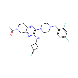 CC(=O)N1CCc2nc(N3CCN(Cc4ccc(F)cc4F)CC3)c(N[C@H]3C[C@H](F)C3)nc2C1 ZINC001772596683