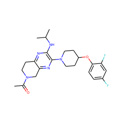 CC(=O)N1CCc2nc(NC(C)C)c(N3CCC(Oc4ccc(F)cc4F)CC3)nc2C1 ZINC001772636373