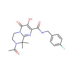 CC(=O)N1CCn2c(nc(C(=O)NCc3ccc(F)cc3)c(O)c2=O)C1(C)C ZINC000036519892