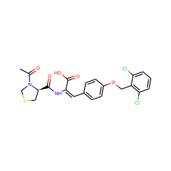 CC(=O)N1CSC[C@@H]1C(=O)N/C(=C/c1ccc(OCc2c(Cl)cccc2Cl)cc1)C(=O)O ZINC000013488053