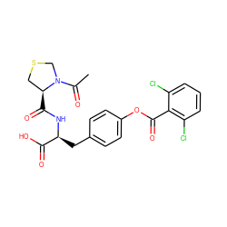 CC(=O)N1CSC[C@@H]1C(=O)N[C@@H](Cc1ccc(OC(=O)c2c(Cl)cccc2Cl)cc1)C(=O)O ZINC000028099199