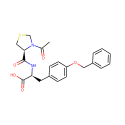 CC(=O)N1CSC[C@@H]1C(=O)N[C@@H](Cc1ccc(OCc2ccccc2)cc1)C(=O)O ZINC000028109738