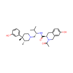 CC(=O)N1Cc2cc(O)ccc2C[C@@H]1C(=O)N[C@H](CN1CC[C@@](C)(c2cccc(O)c2)[C@@H](C)C1)C(C)C ZINC000013523933