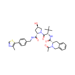 CC(=O)N1Cc2ccccc2C[C@H]1C(=O)N[C@H](C(=O)N1C[C@H](O)C[C@H]1C(=O)NCc1ccc(-c2scnc2C)cc1)C(C)(C)C ZINC000299838906