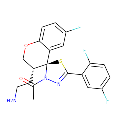 CC(=O)N1N=C(c2cc(F)ccc2F)S[C@@]12c1cc(F)ccc1OC[C@H]2CCN ZINC000068248852