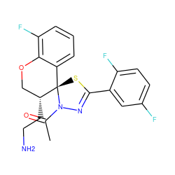 CC(=O)N1N=C(c2cc(F)ccc2F)S[C@@]12c1cccc(F)c1OC[C@H]2CCN ZINC000200379080