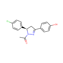 CC(=O)N1N=C(c2ccc(O)cc2)C[C@@H]1c1ccc(Cl)cc1 ZINC000000481202