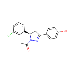 CC(=O)N1N=C(c2ccc(O)cc2)C[C@@H]1c1cccc(Cl)c1 ZINC000013560419