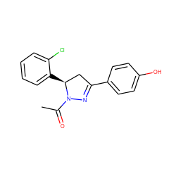 CC(=O)N1N=C(c2ccc(O)cc2)C[C@@H]1c1ccccc1Cl ZINC000013560417