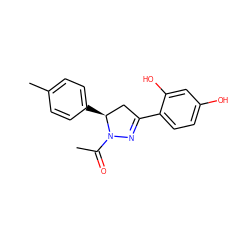 CC(=O)N1N=C(c2ccc(O)cc2O)C[C@@H]1c1ccc(C)cc1 ZINC000013560433