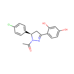CC(=O)N1N=C(c2ccc(O)cc2O)C[C@@H]1c1ccc(Cl)cc1 ZINC000013560431