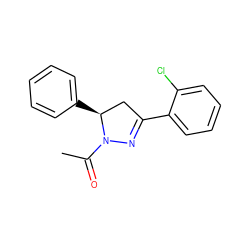 CC(=O)N1N=C(c2ccccc2Cl)C[C@@H]1c1ccccc1 ZINC000028521480