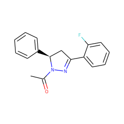 CC(=O)N1N=C(c2ccccc2F)C[C@@H]1c1ccccc1 ZINC000028522594