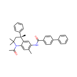 CC(=O)N1c2cc(C)c(NC(=O)c3ccc(-c4ccccc4)cc3)cc2[C@@](C)(c2ccccc2)CC1(C)C ZINC000013611430