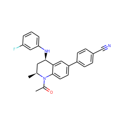 CC(=O)N1c2ccc(-c3ccc(C#N)cc3)cc2[C@H](Nc2cccc(F)c2)C[C@@H]1C ZINC000208314480