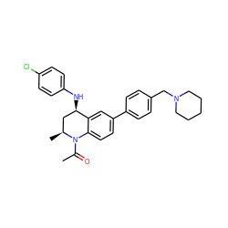 CC(=O)N1c2ccc(-c3ccc(CN4CCCCC4)cc3)cc2[C@H](Nc2ccc(Cl)cc2)C[C@@H]1C ZINC000299838984