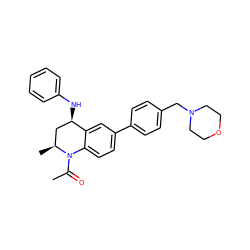 CC(=O)N1c2ccc(-c3ccc(CN4CCOCC4)cc3)cc2[C@H](Nc2ccccc2)C[C@@H]1C ZINC000299841106