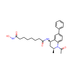 CC(=O)N1c2ccc(-c3ccccc3)cc2[C@H](NC(=O)CCCCCCC(=O)NO)C[C@@H]1C ZINC000169324316