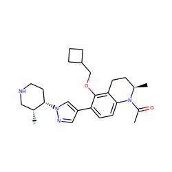 CC(=O)N1c2ccc(-c3cnn([C@H]4CCNC[C@H]4F)c3)c(OCC3CCC3)c2CC[C@H]1C ZINC001772650946