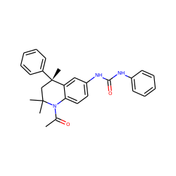 CC(=O)N1c2ccc(NC(=O)Nc3ccccc3)cc2[C@@](C)(c2ccccc2)CC1(C)C ZINC000013611390