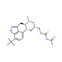 CC(=O)NC(=S)NC[C@@H]1C[C@@H]2c3ccc(C(C)(C)C)c4[nH]cc(c34)C[C@H]2N(C)C1 ZINC000034800939