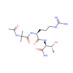 CC(=O)NC(C)(C)C(=O)N[C@@H](CCCNC(=N)N)C(=O)N[C@H](C(N)=O)[C@@H](C)O ZINC000149751096