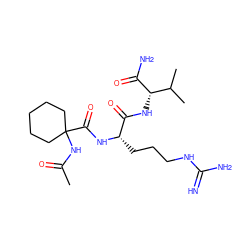 CC(=O)NC1(C(=O)N[C@@H](CCCNC(=N)N)C(=O)N[C@H](C(N)=O)C(C)C)CCCCC1 ZINC000149741760