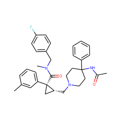 CC(=O)NC1(c2ccccc2)CCN(C[C@@H]2C[C@@]2(C(=O)N(C)Cc2ccc(F)cc2)c2cccc(C)c2)CC1 ZINC000066077275