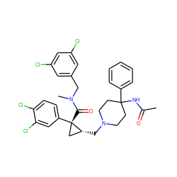 CC(=O)NC1(c2ccccc2)CCN(C[C@@H]2C[C@]2(C(=O)N(C)Cc2cc(Cl)cc(Cl)c2)c2ccc(Cl)c(Cl)c2)CC1 ZINC000072123638