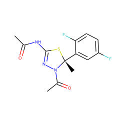 CC(=O)NC1=NN(C(C)=O)[C@@](C)(c2cc(F)ccc2F)S1 ZINC000653775573