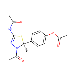 CC(=O)NC1=NN(C(C)=O)[C@](C)(c2ccc(OC(C)=O)cc2)S1 ZINC000000280998