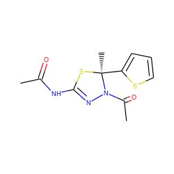 CC(=O)NC1=NN(C(C)=O)[C@](C)(c2cccs2)S1 ZINC000000089943