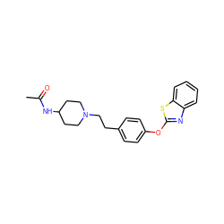 CC(=O)NC1CCN(CCc2ccc(Oc3nc4ccccc4s3)cc2)CC1 ZINC000040919279