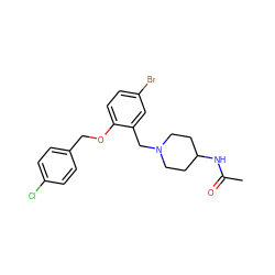 CC(=O)NC1CCN(Cc2cc(Br)ccc2OCc2ccc(Cl)cc2)CC1 ZINC000028822106