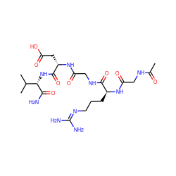 CC(=O)NCC(=O)N[C@@H](CCCN=C(N)N)C(=O)NCC(=O)N[C@@H](CC(=O)O)C(=O)N[C@H](C(N)=O)C(C)C ZINC000026174189