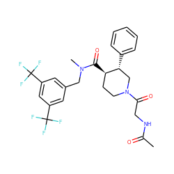 CC(=O)NCC(=O)N1CC[C@@H](C(=O)N(C)Cc2cc(C(F)(F)F)cc(C(F)(F)F)c2)[C@H](c2ccccc2)C1 ZINC000073293891