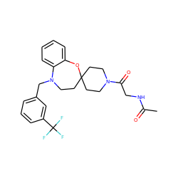 CC(=O)NCC(=O)N1CCC2(CC1)CCN(Cc1cccc(C(F)(F)F)c1)c1ccccc1O2 ZINC000095594058