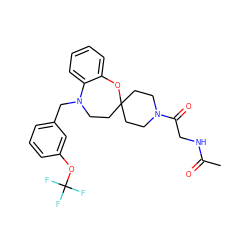 CC(=O)NCC(=O)N1CCC2(CC1)CCN(Cc1cccc(OC(F)(F)F)c1)c1ccccc1O2 ZINC000095596122