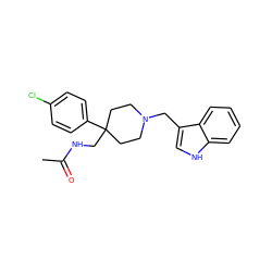 CC(=O)NCC1(c2ccc(Cl)cc2)CCN(Cc2c[nH]c3ccccc23)CC1 ZINC000028878437