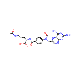 CC(=O)NCCC[C@@H](NC(=O)c1ccc(N(C=O)Cc2cnc3nc(N)nc(N)c3n2)cc1)C(=O)O ZINC000028763428