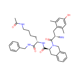 CC(=O)NCCCC[C@H](NC(=O)[C@@H]1Cc2ccccc2CN1C(=O)[C@@H](N)Cc1c(C)cc(O)cc1C)C(=O)NCc1ccccc1 ZINC000036216250