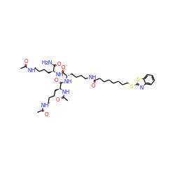 CC(=O)NCCCC[C@H](NC(=O)[C@H](CCCCNC(=O)CCCCCCCSc1nc2ccccc2s1)NC(=O)[C@H](CCCCNC(C)=O)NC(C)=O)C(N)=O ZINC001772649118