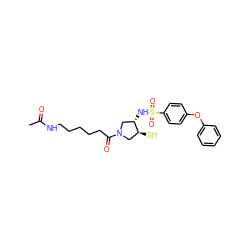 CC(=O)NCCCCCC(=O)N1C[C@H](S)[C@@H](NS(=O)(=O)c2ccc(Oc3ccccc3)cc2)C1 ZINC000096270003