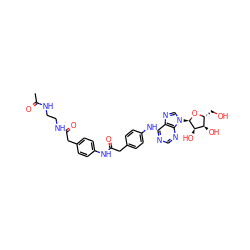 CC(=O)NCCNC(=O)Cc1ccc(NC(=O)Cc2ccc(Nc3ncnc4c3ncn4[C@H]3O[C@H](CO)[C@@H](O)[C@H]3O)cc2)cc1 ZINC000049771308