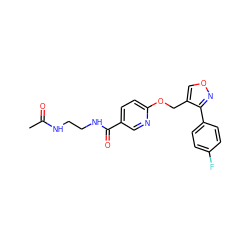 CC(=O)NCCNC(=O)c1ccc(OCc2conc2-c2ccc(F)cc2)nc1 ZINC000142497352